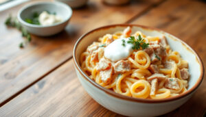 Pasta med skinksås crème fraiche – Enkel vardagsmiddag på 20 minuter